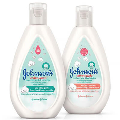Johnson's CottonTouch lotion and wash for newborns