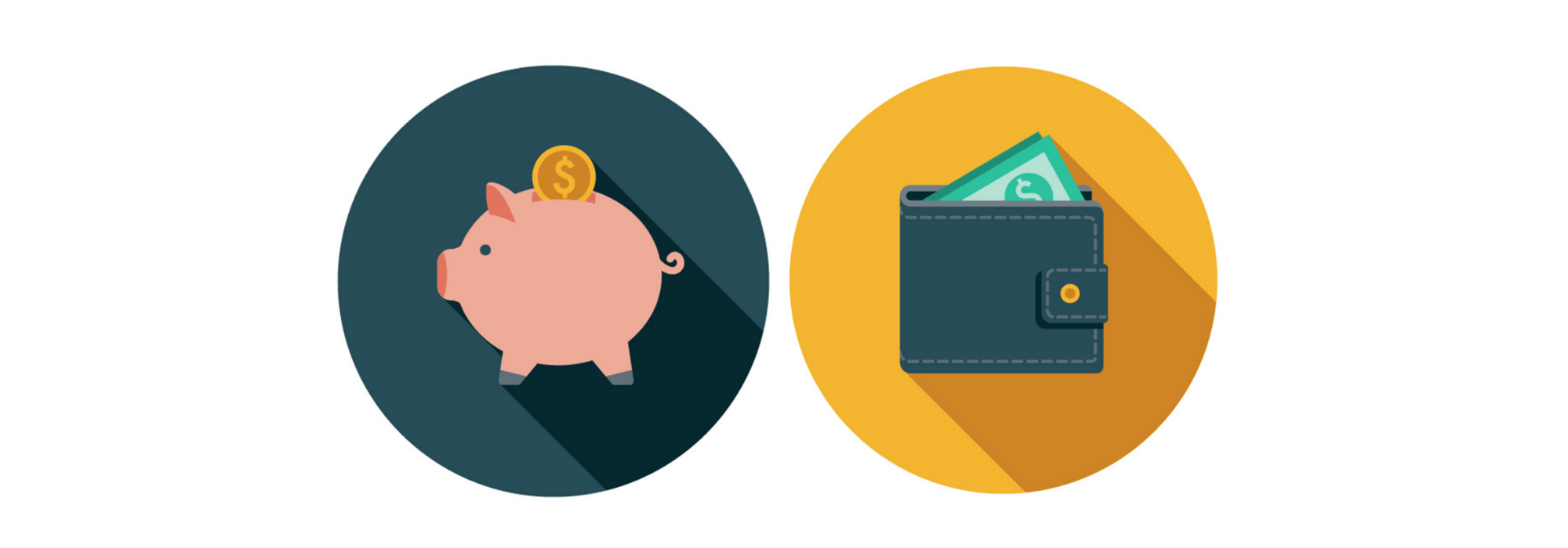 icons of piggy bank and wallet